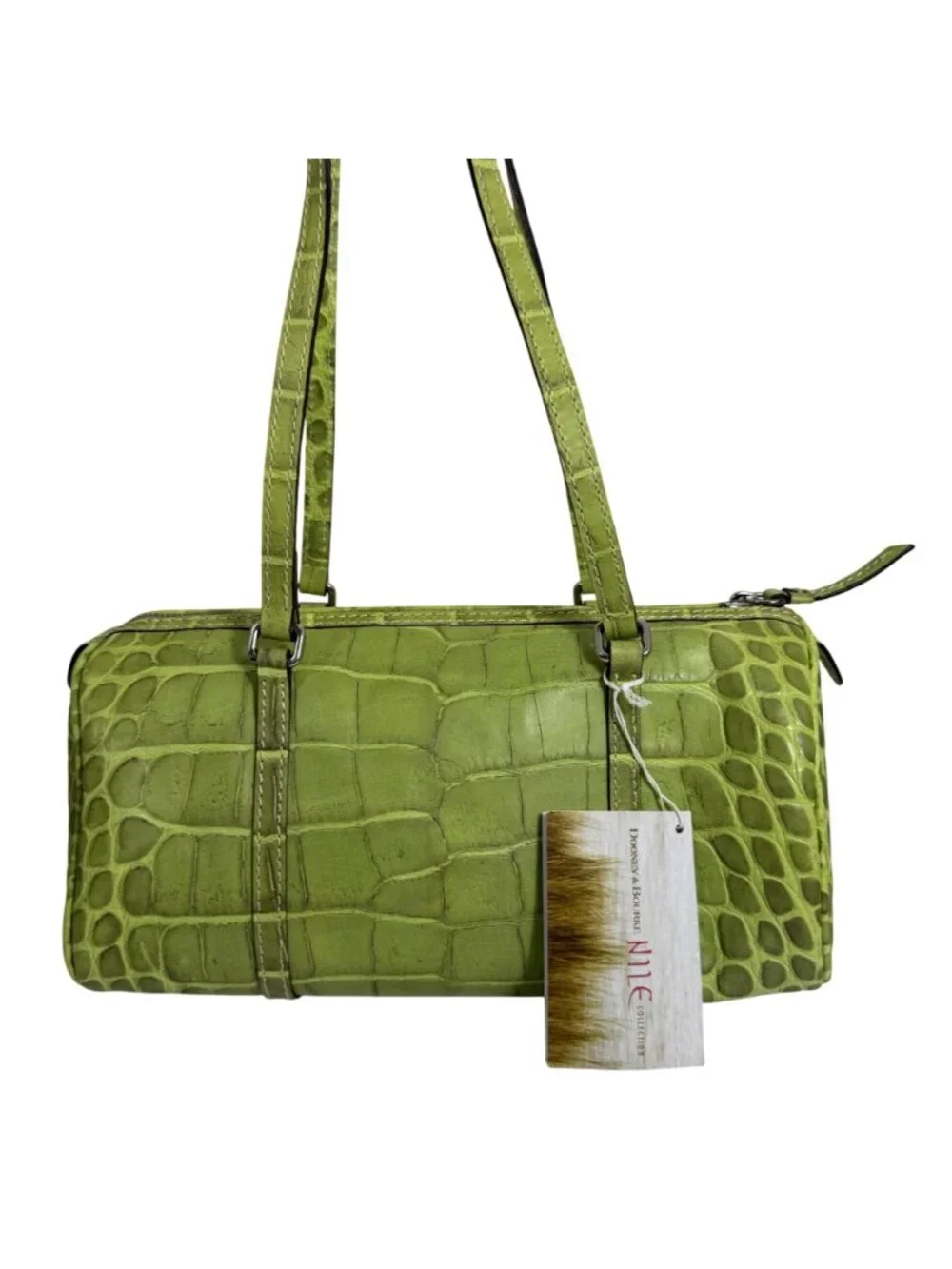 VTG Dooney & Bourke Alligator Croc Embossed Kiwi Green Leather Bag NWT